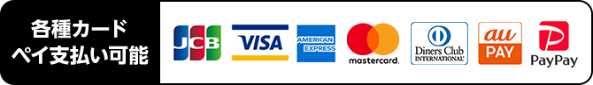 各種カードペイ払い対応 JCB VISA AMERICANEXPRESS mastercard DinersClub auPay PayPay